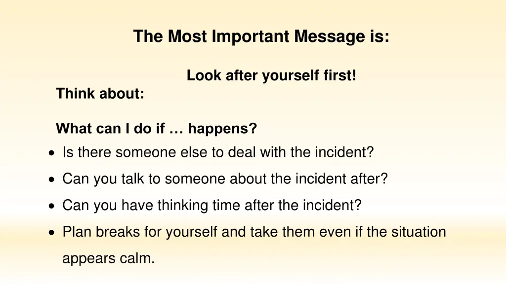 the most important message is