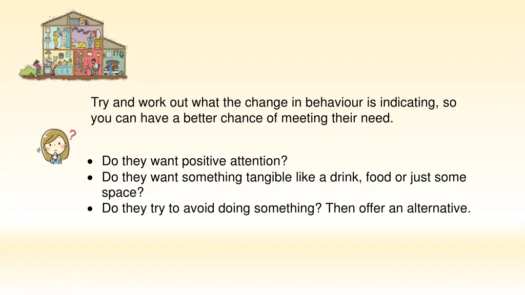 try and work out what the change in behaviour