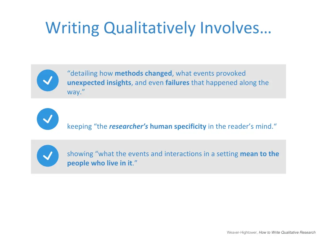 writing qualitatively involves 1