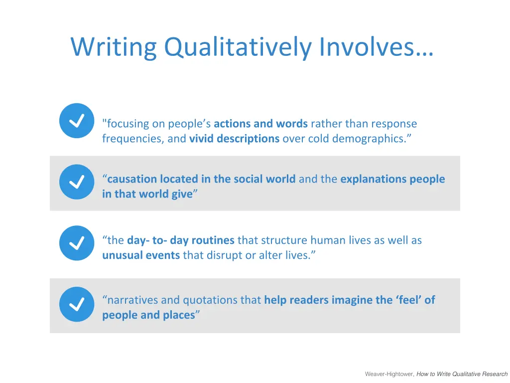 writing qualitatively involves