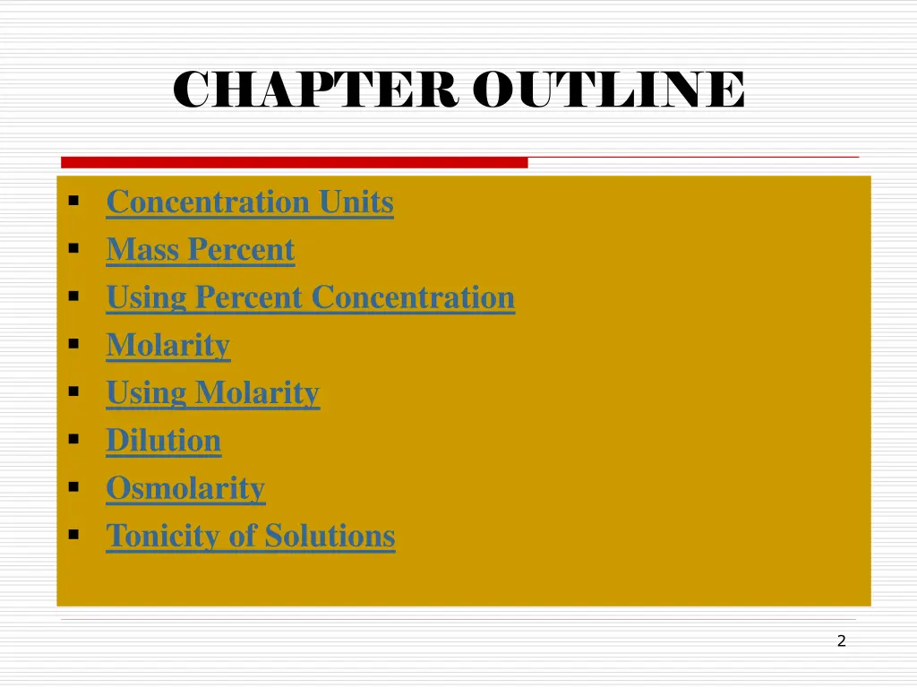 chapter outline