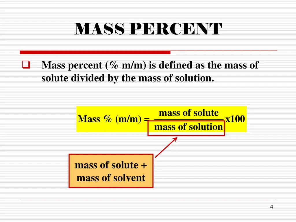 mass percent