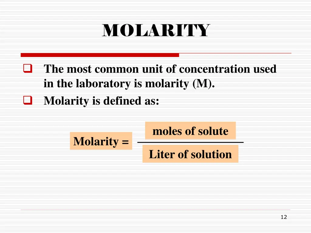 molarity