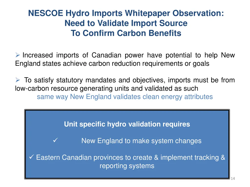 nescoe hydro imports whitepaper observation need