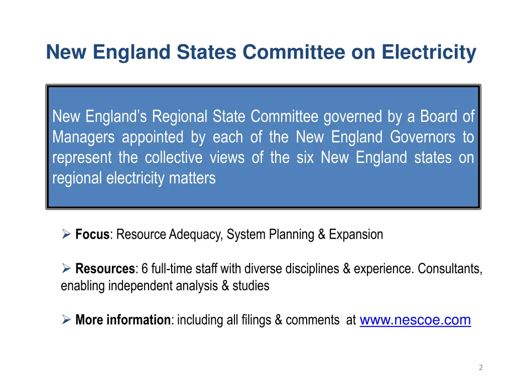 new england states committee on electricity