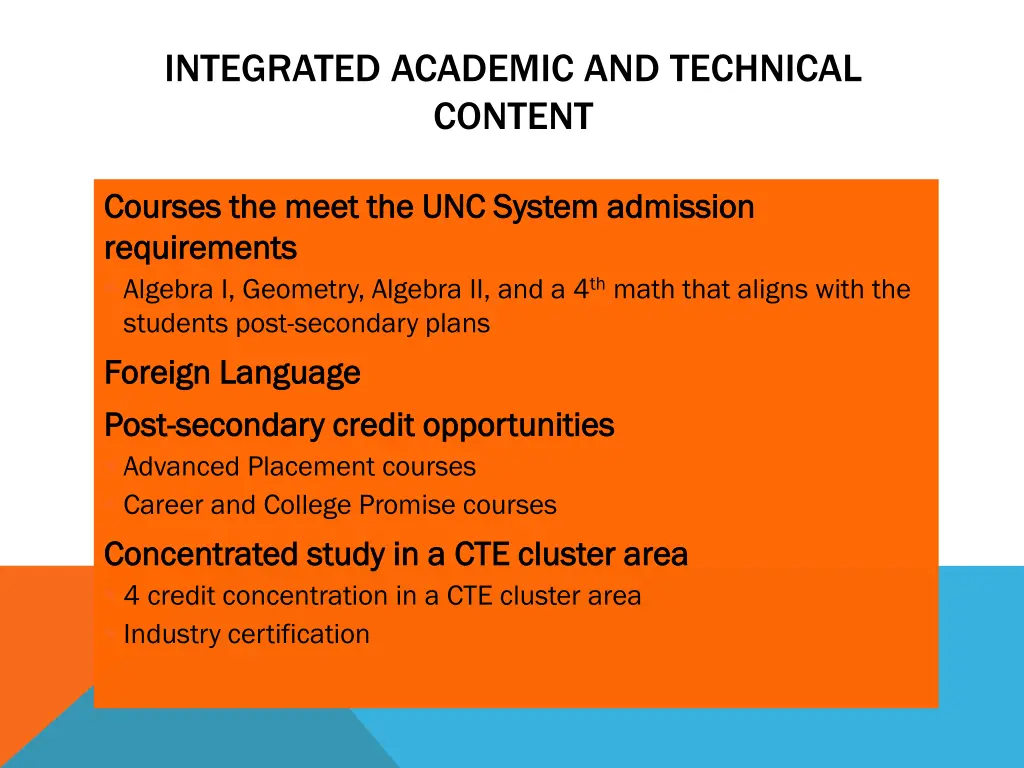 integrated academic and technical content