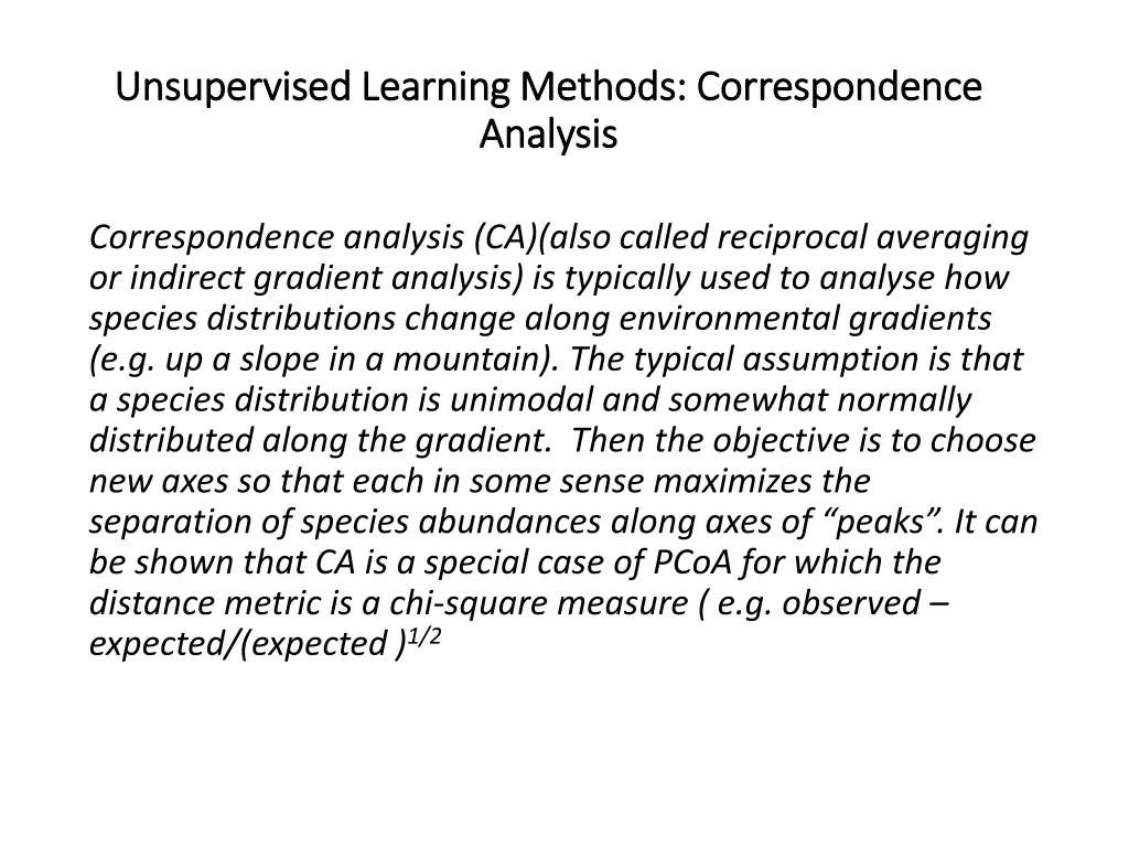 unsupervised learning methods correspondence