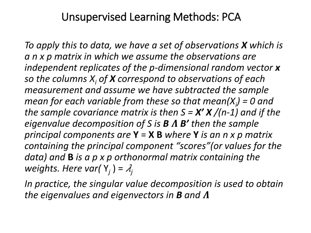 unsupervised learning methods pca unsupervised 2