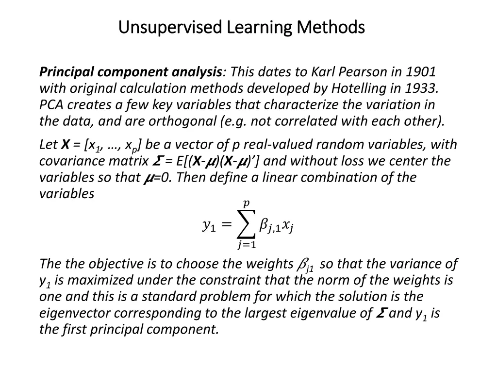 unsupervised learning methods unsupervised