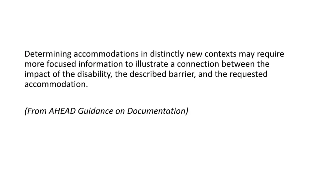 determining accommodations in distinctly