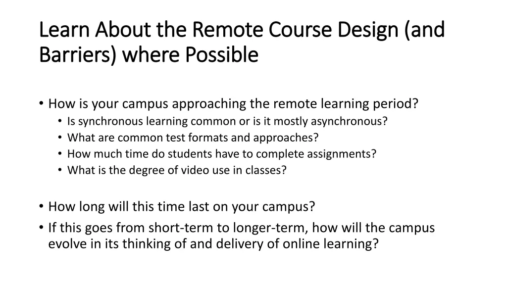 learn about the remote course design and learn