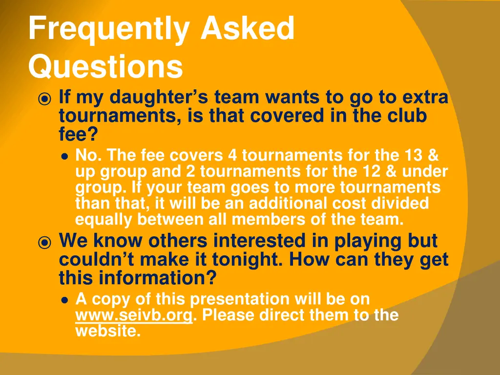 frequently asked questions if my daughter s team