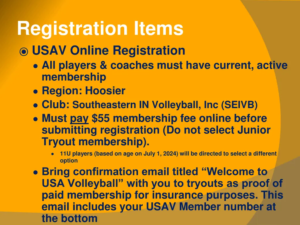 registration items usav online registration