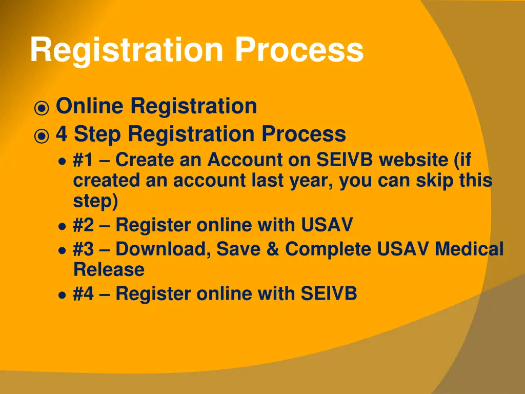 registration process