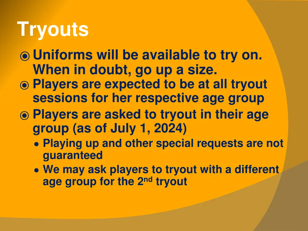 tryouts 1