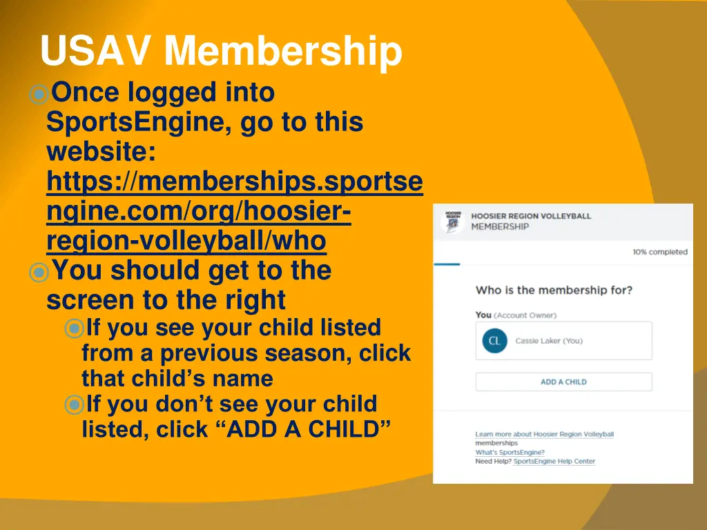 usav membership once logged into sportsengine