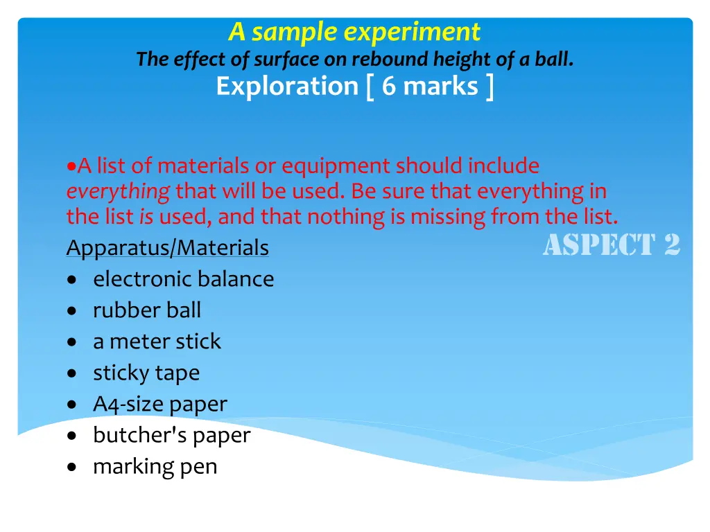 a sample experiment the effect of surface 2