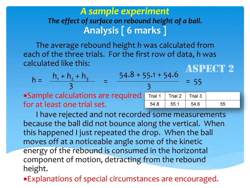 a sample experiment the effect of surface 5