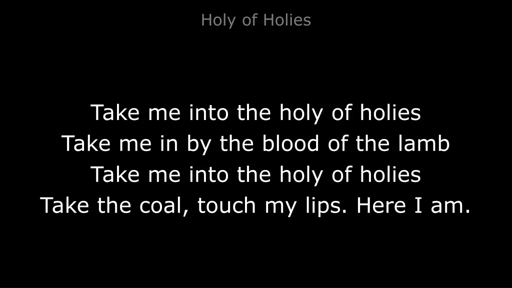 holy of holies 1