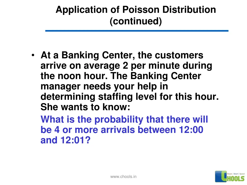 application of poisson distribution continued