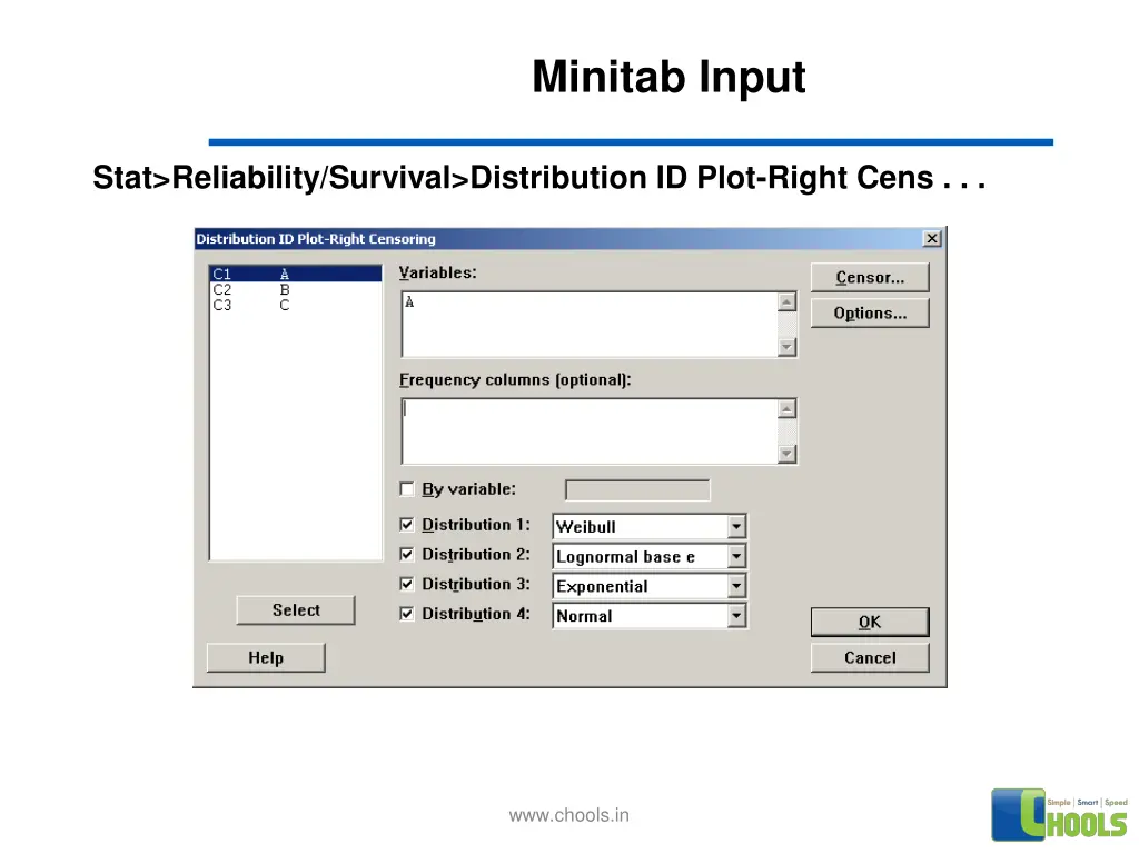 minitab input