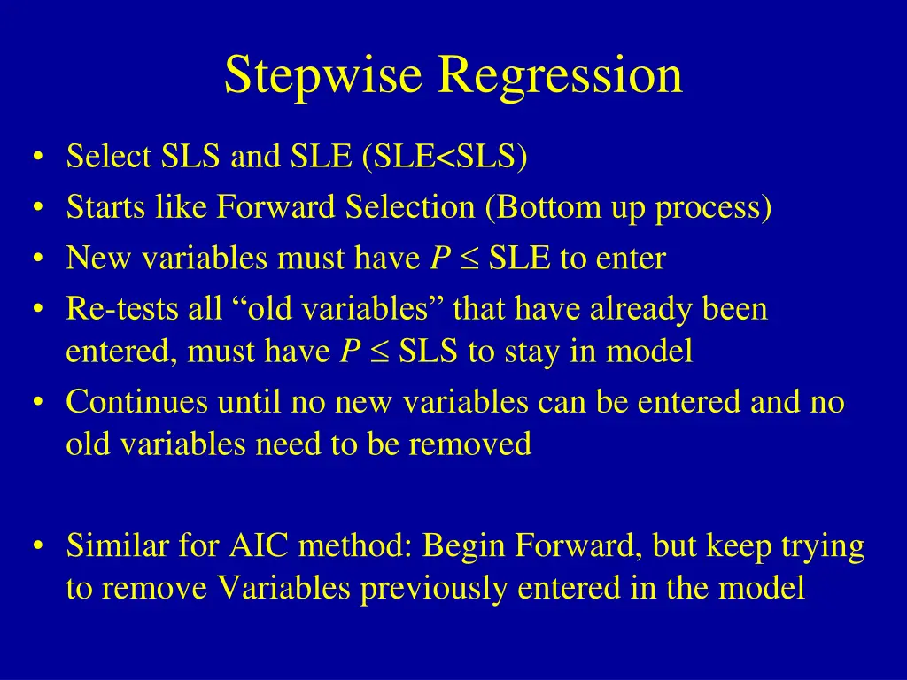 stepwise regression