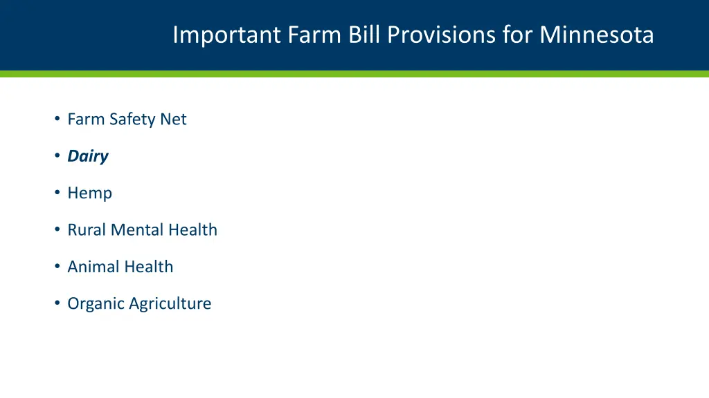 important farm bill provisions for minnesota