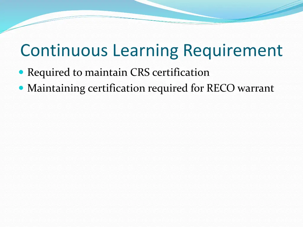 continuous learning requirement