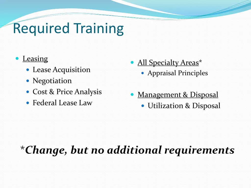 required training