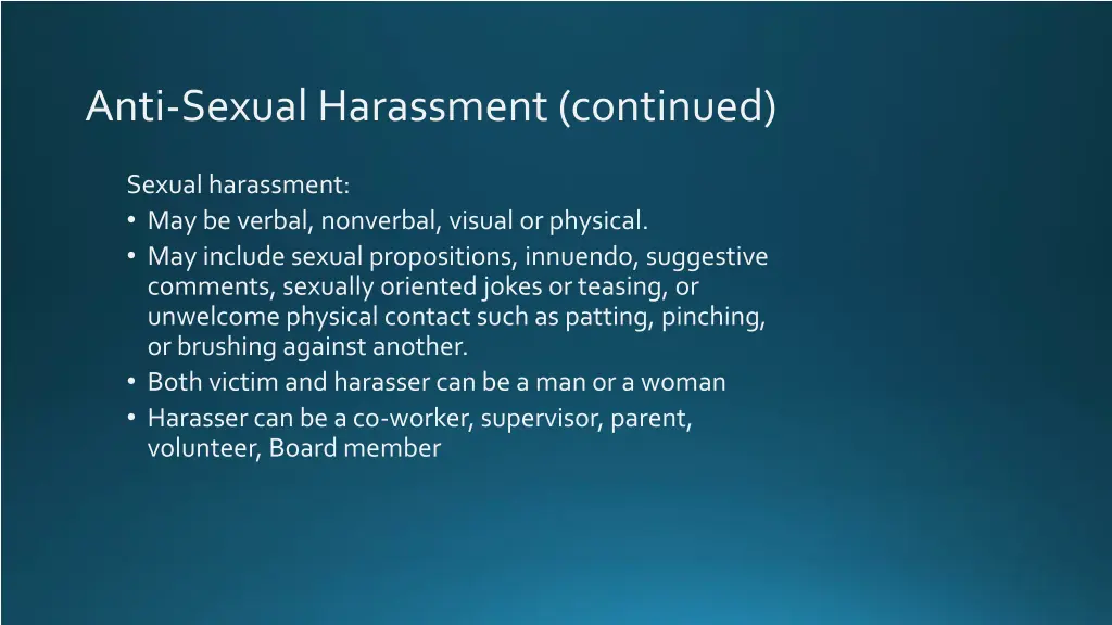 anti sexual harassment continued 1