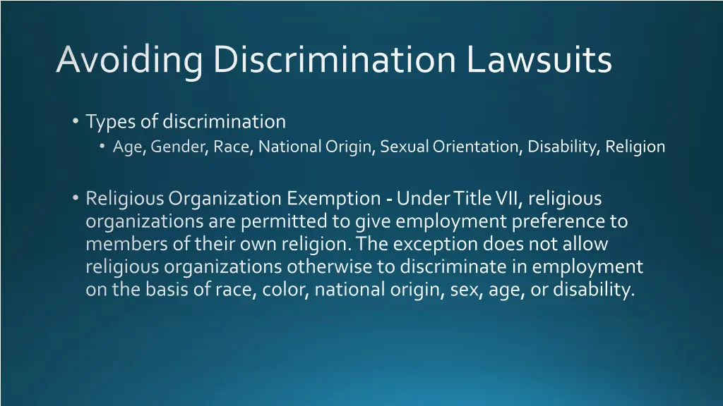 avoiding discrimination lawsuits