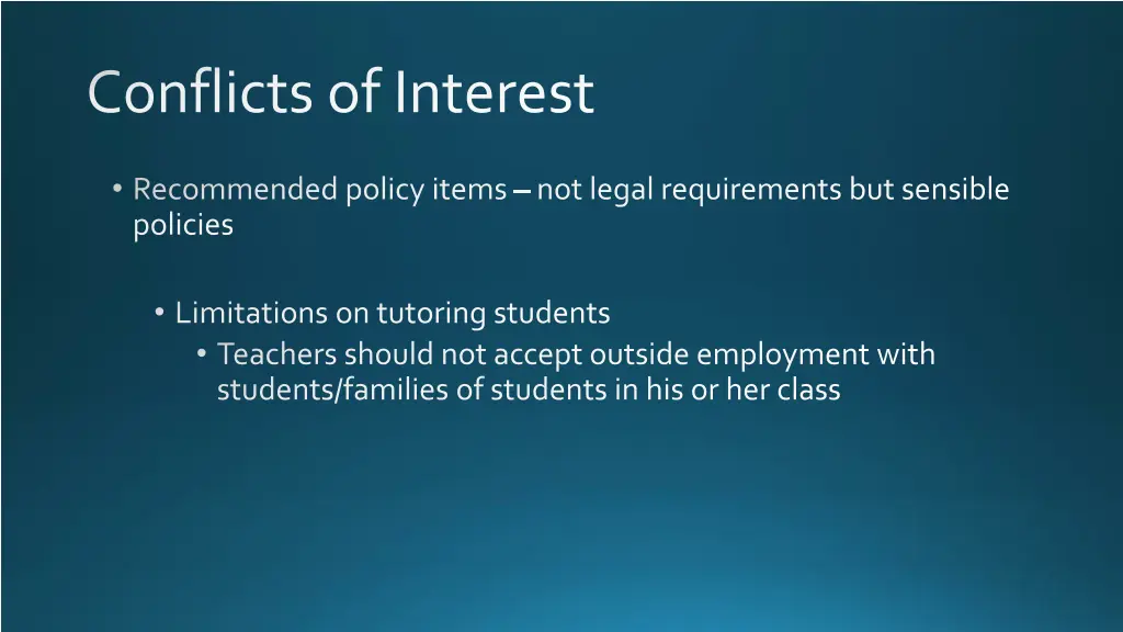 conflicts of interest