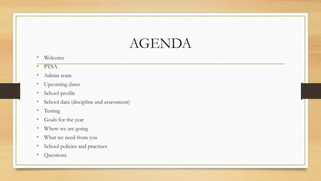 agenda