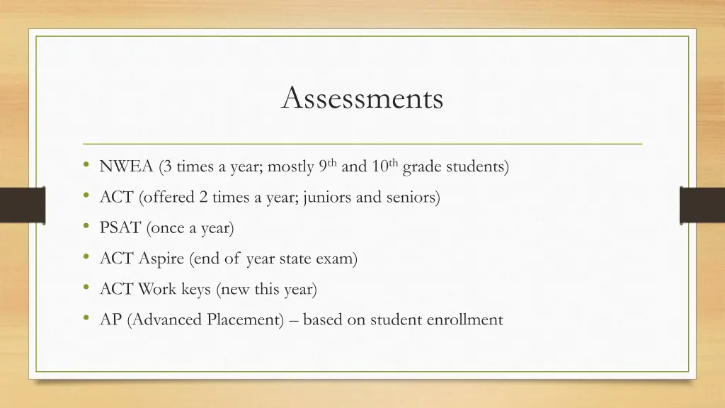 assessments