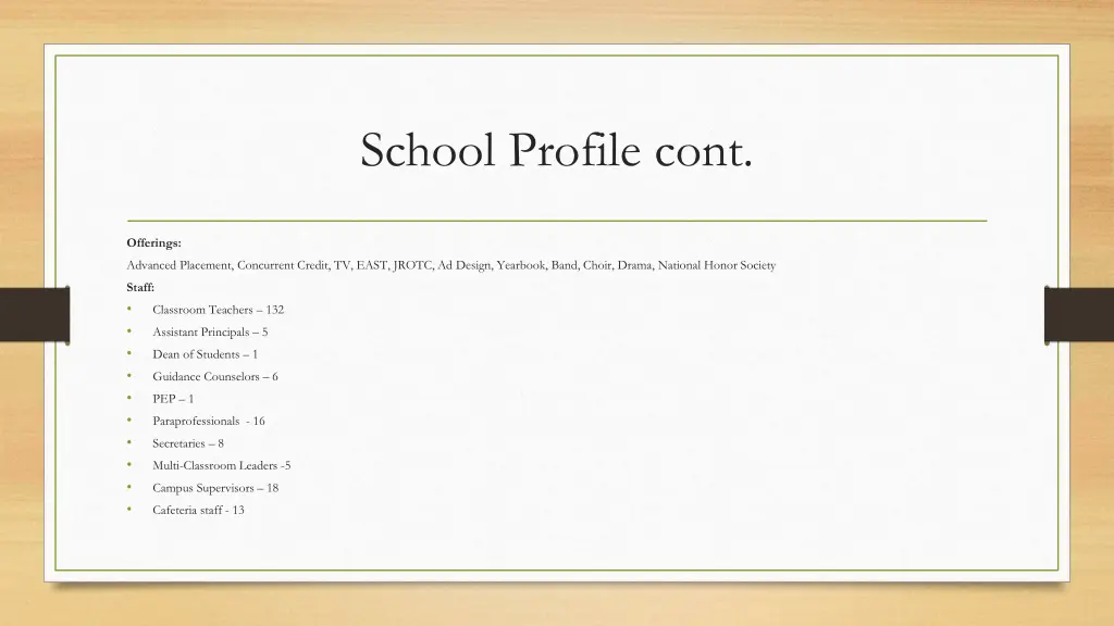 school profile cont