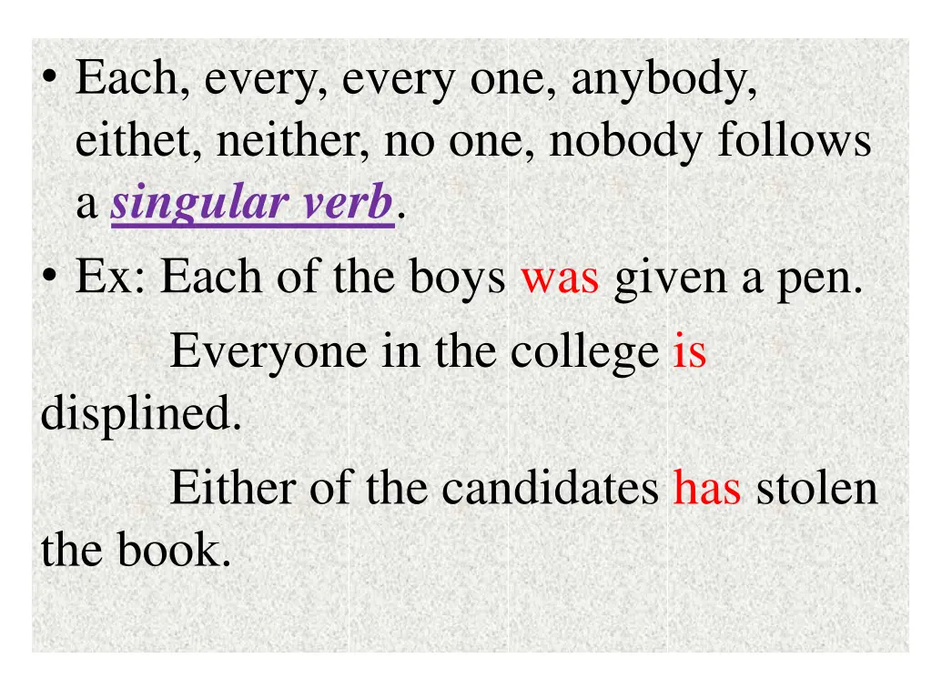 each every every one anybody eithet neither