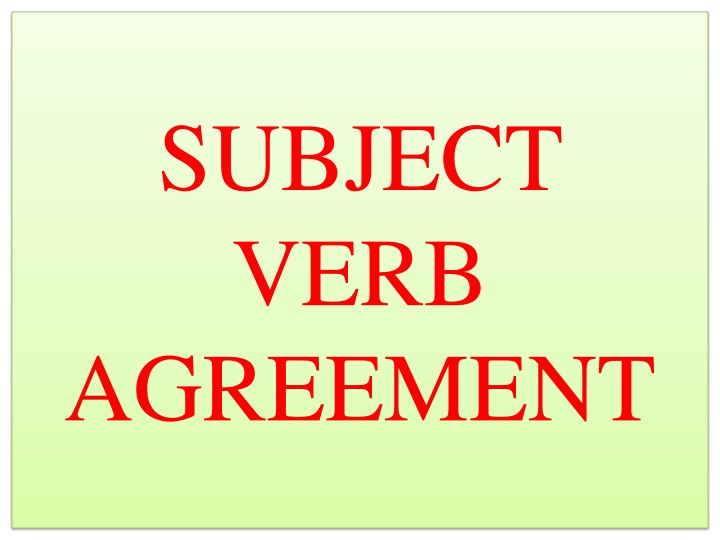 subject verb agreement