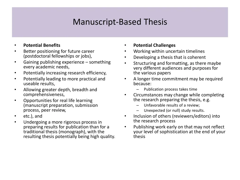 manuscript based thesis