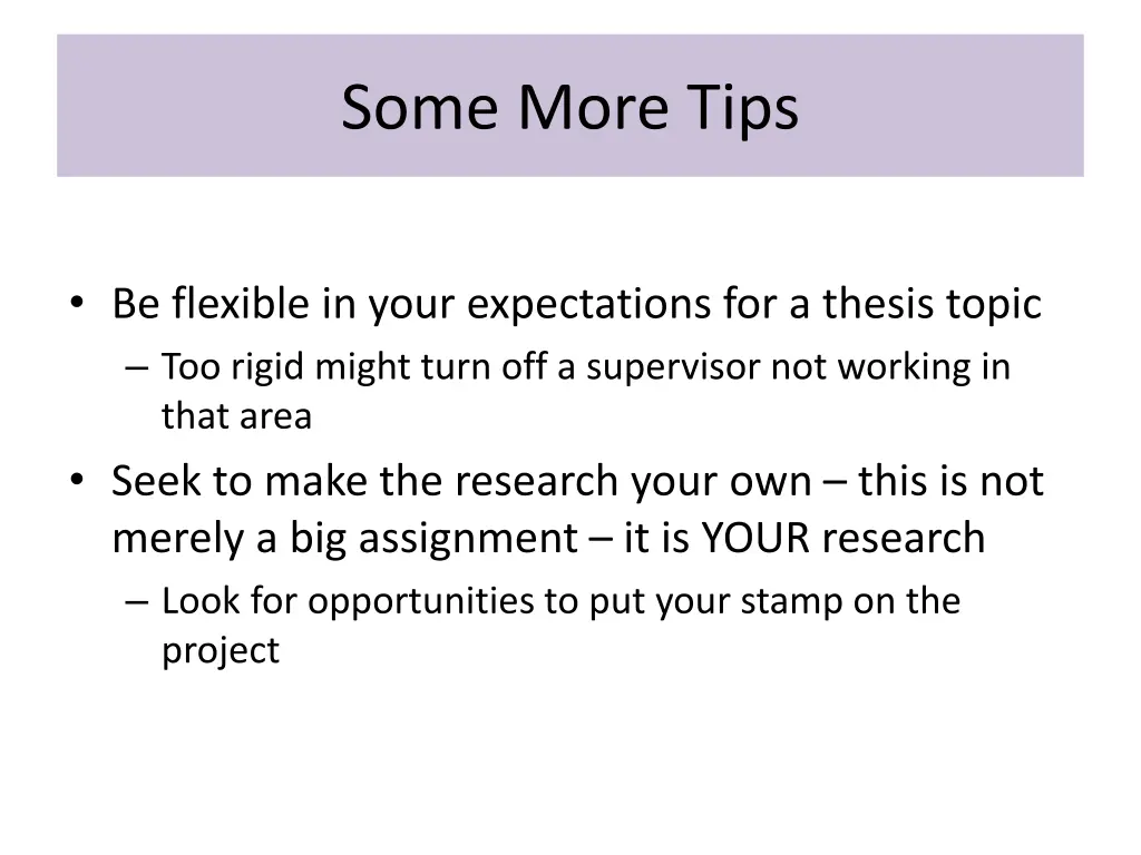 some more tips