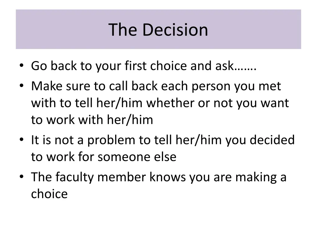 the decision
