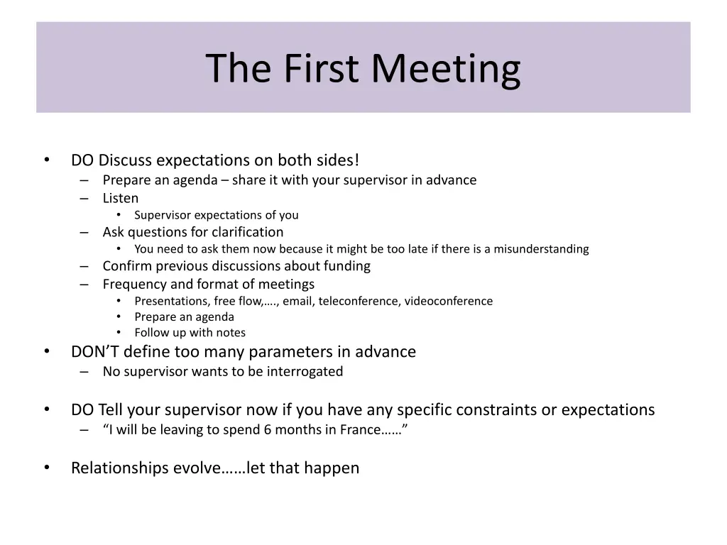 the first meeting