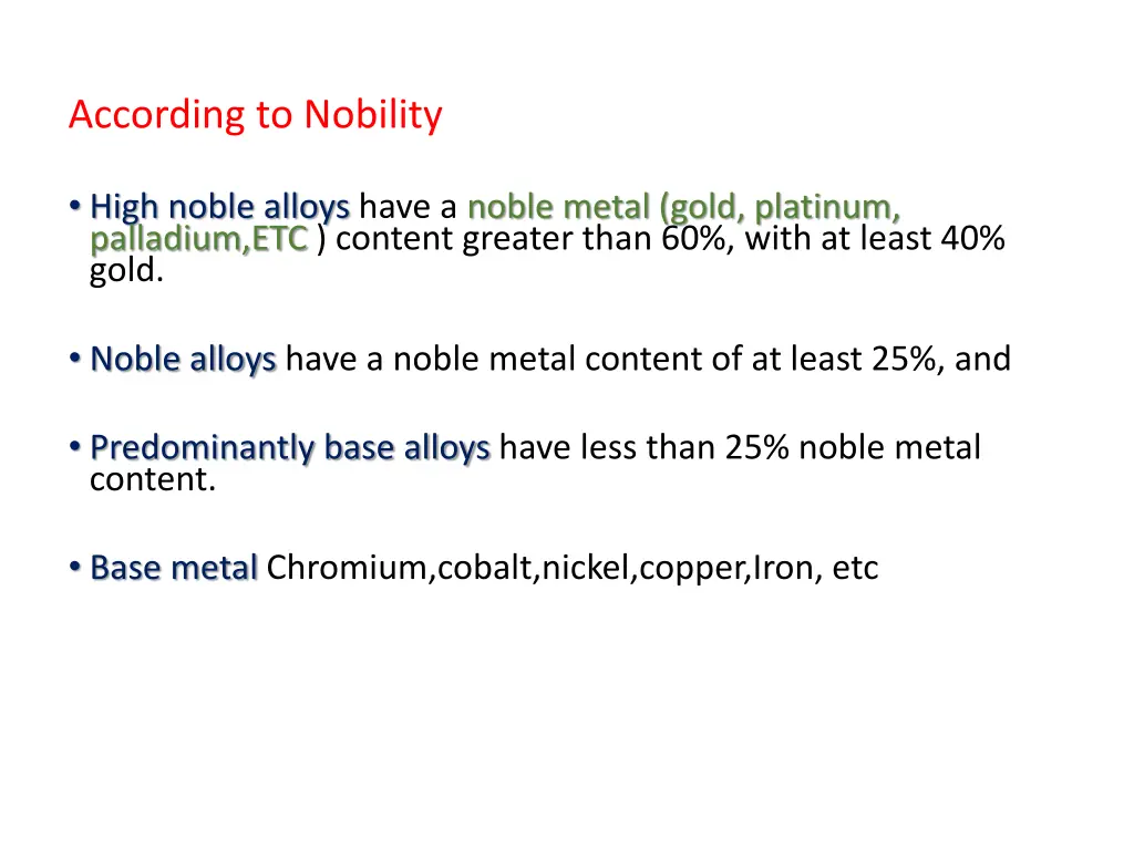 according to nobility