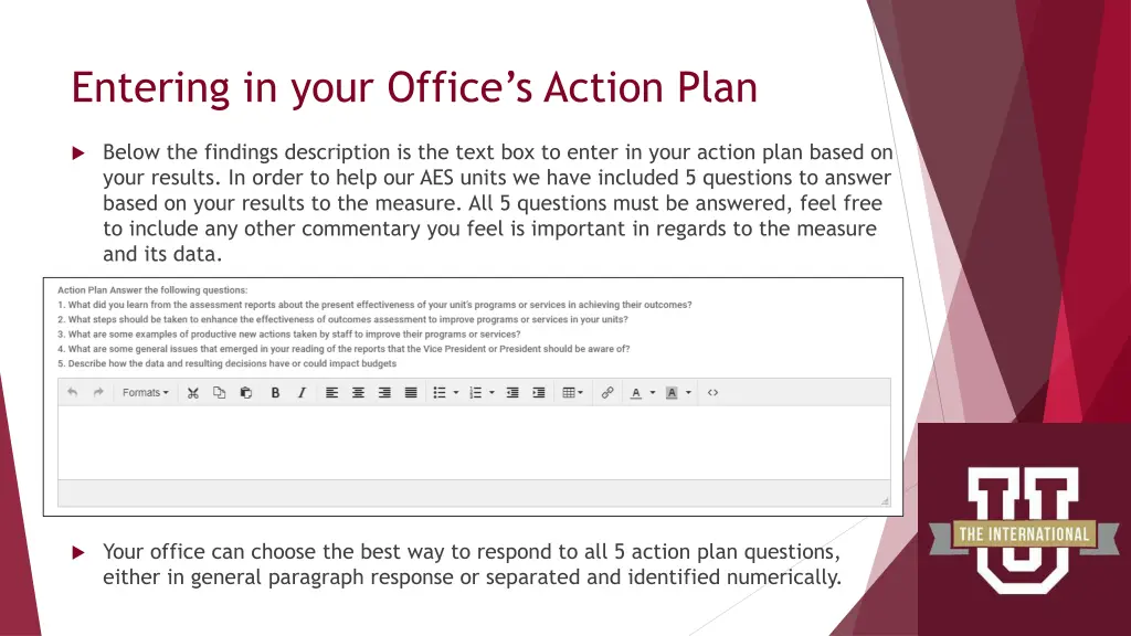 entering in your office s action plan