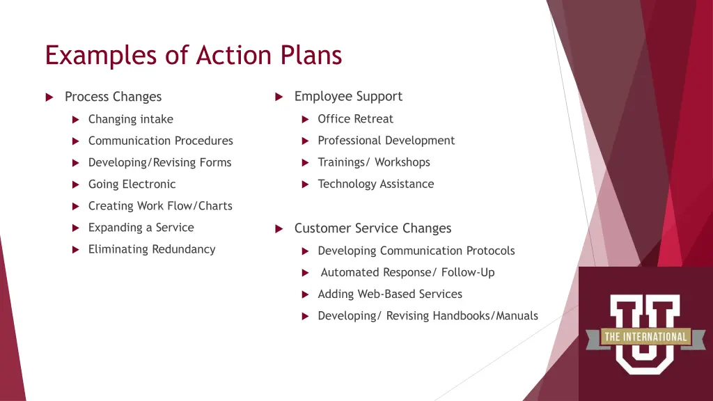 examples of action plans