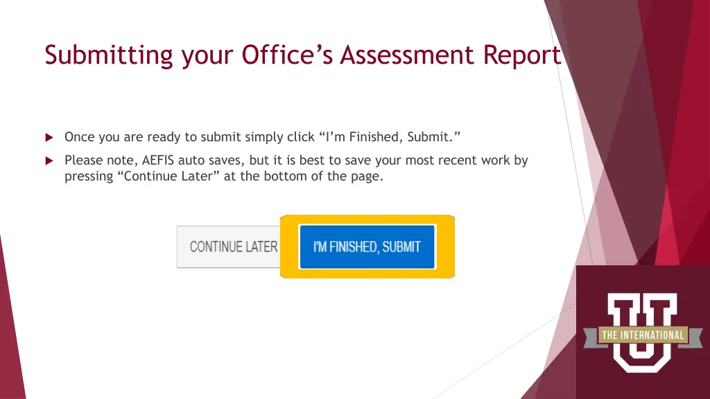 submitting your office s assessment report