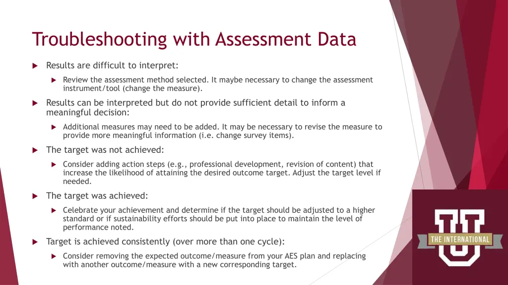 troubleshooting with assessment data