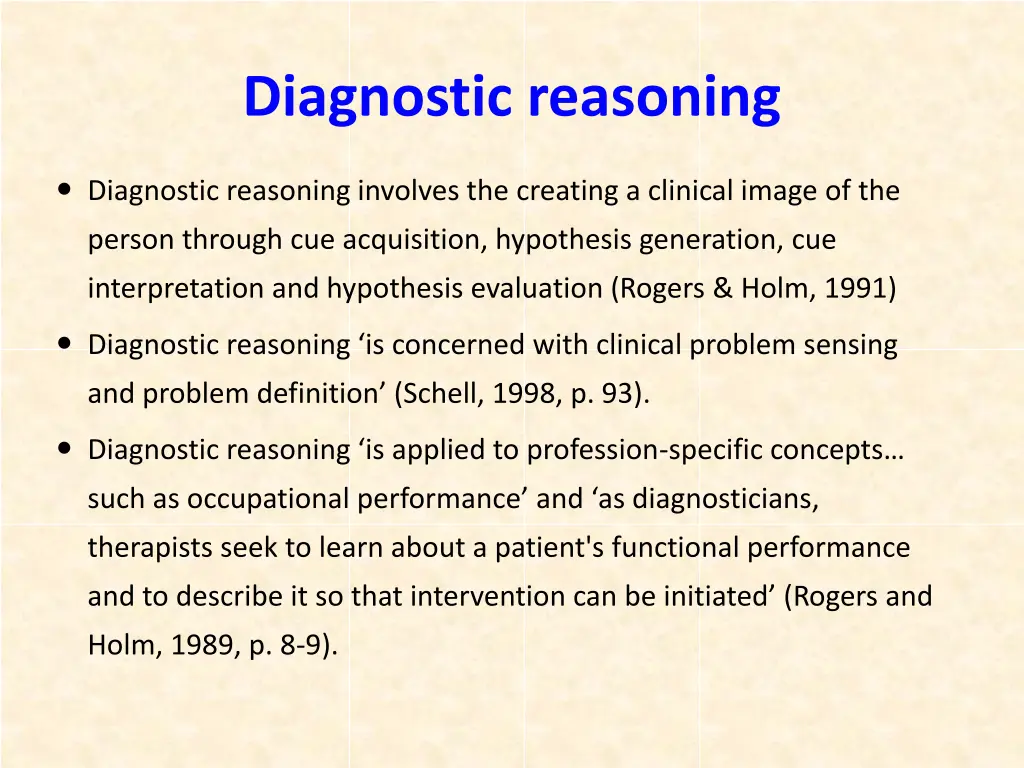 diagnostic reasoning 1