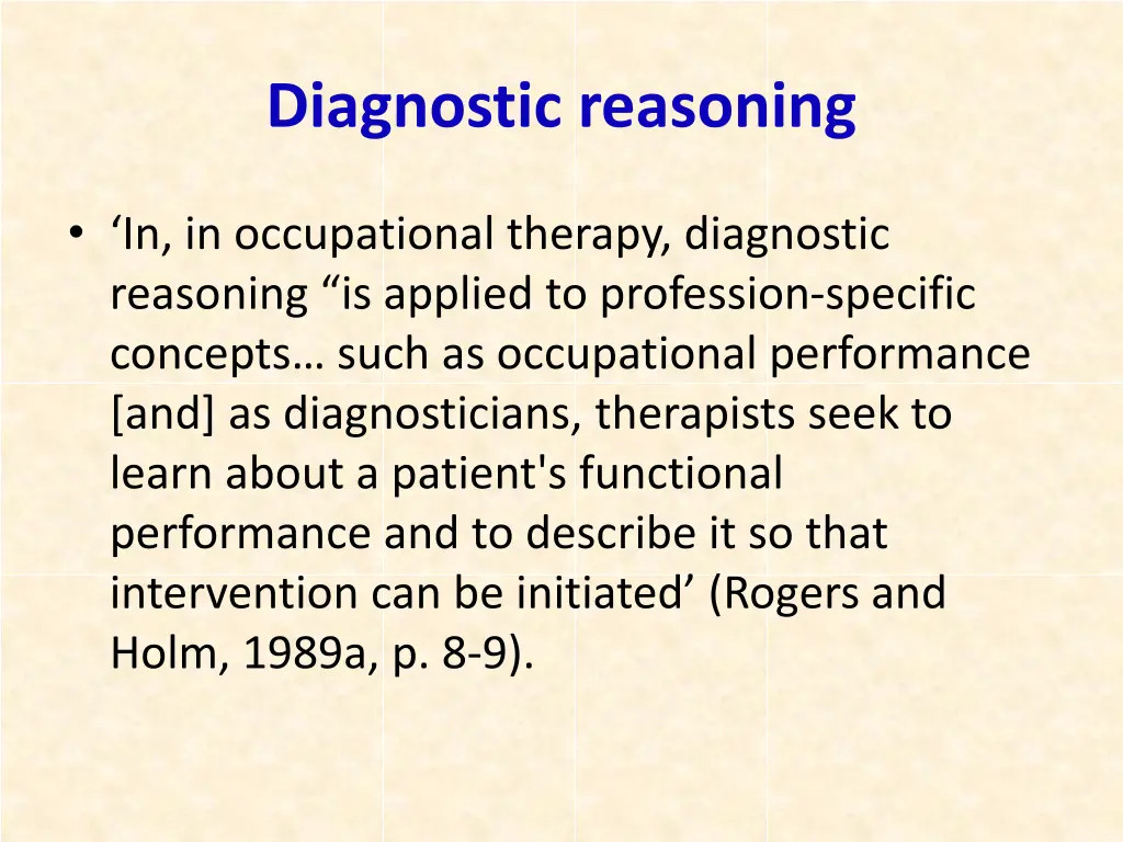 diagnostic reasoning