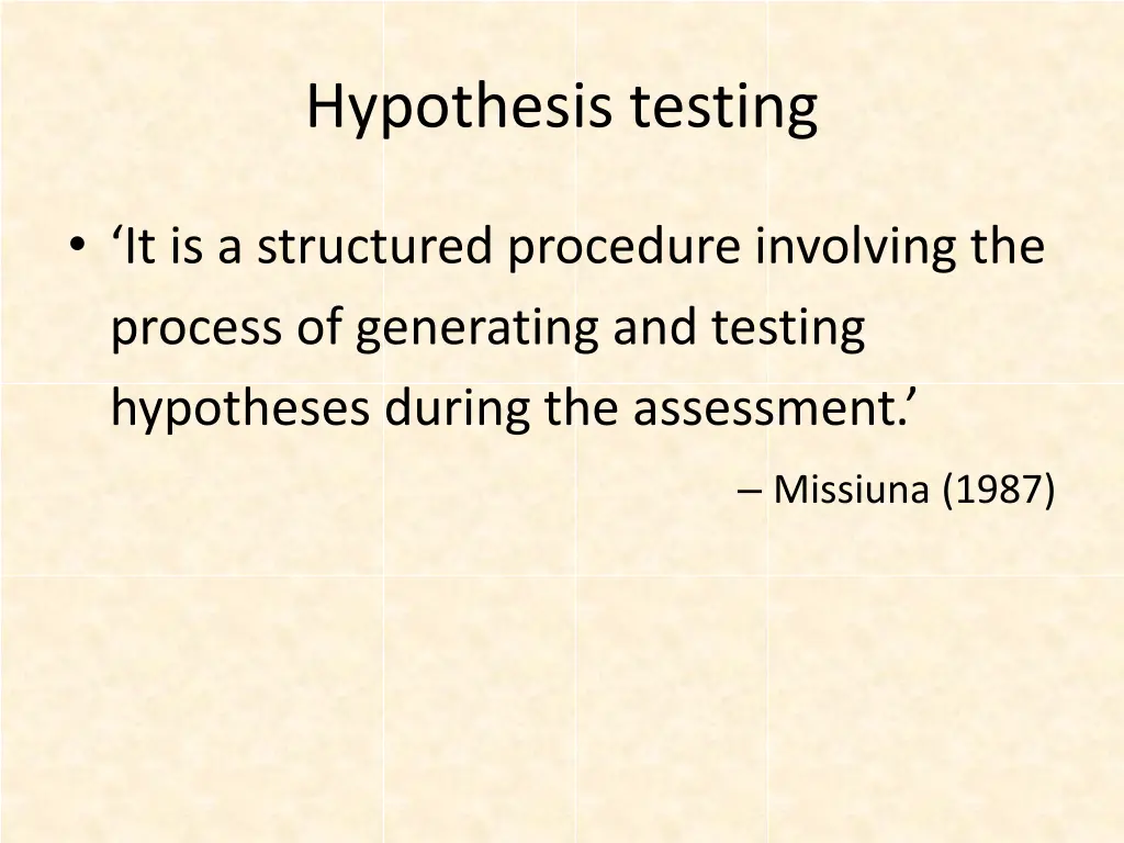 hypothesis testing