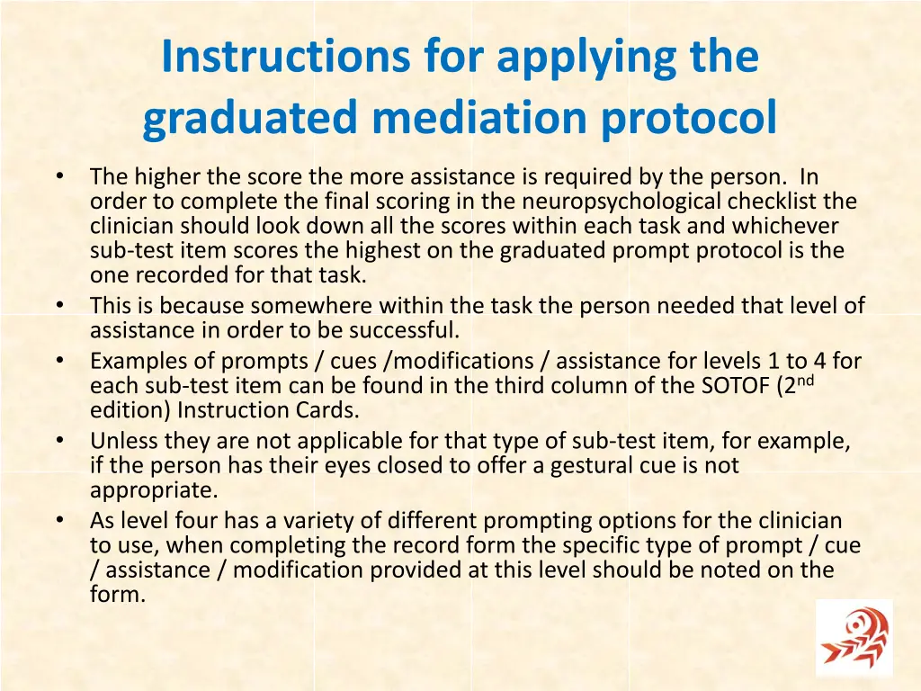 instructions for applying the graduated mediation 2